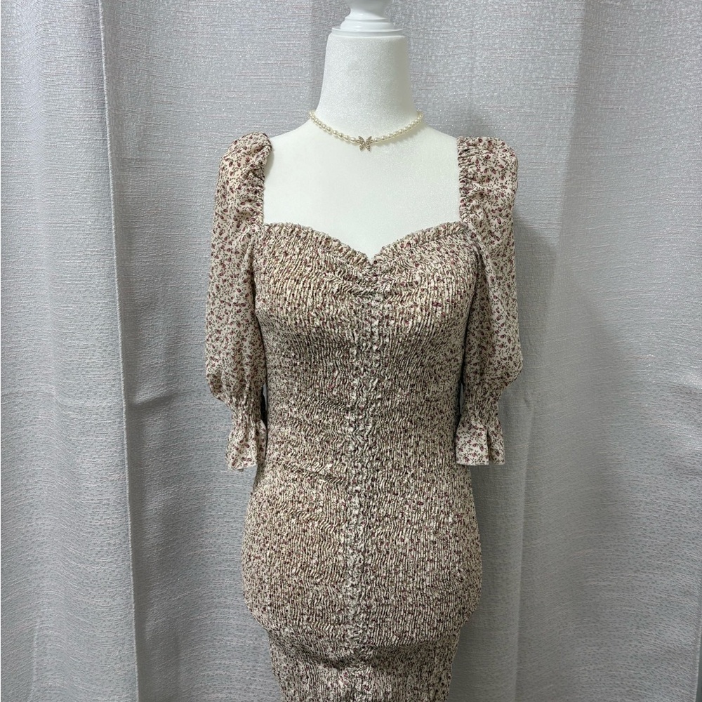 Blush Womens Cottagecore Smocked Floral Mini Dress Size Small Coquette Fairycore - Picture 7 of 15